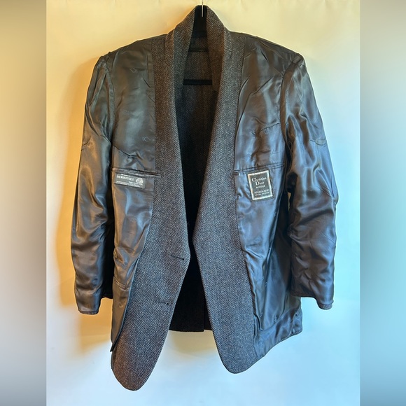 CHRISTIAN DIOR MONSIEUR VINTAGE MENS TWEED GREY MIX BLAZER/JACKET PURE WOOL - Picture 10 of 11